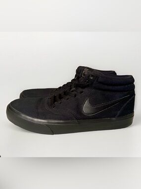 Nike SB Mens 11 Skateboard Charge Mid Canvas Black Sneakers Shoes CN5264-002